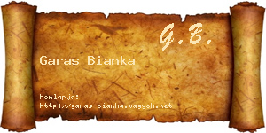 Garas Bianka névjegykártya